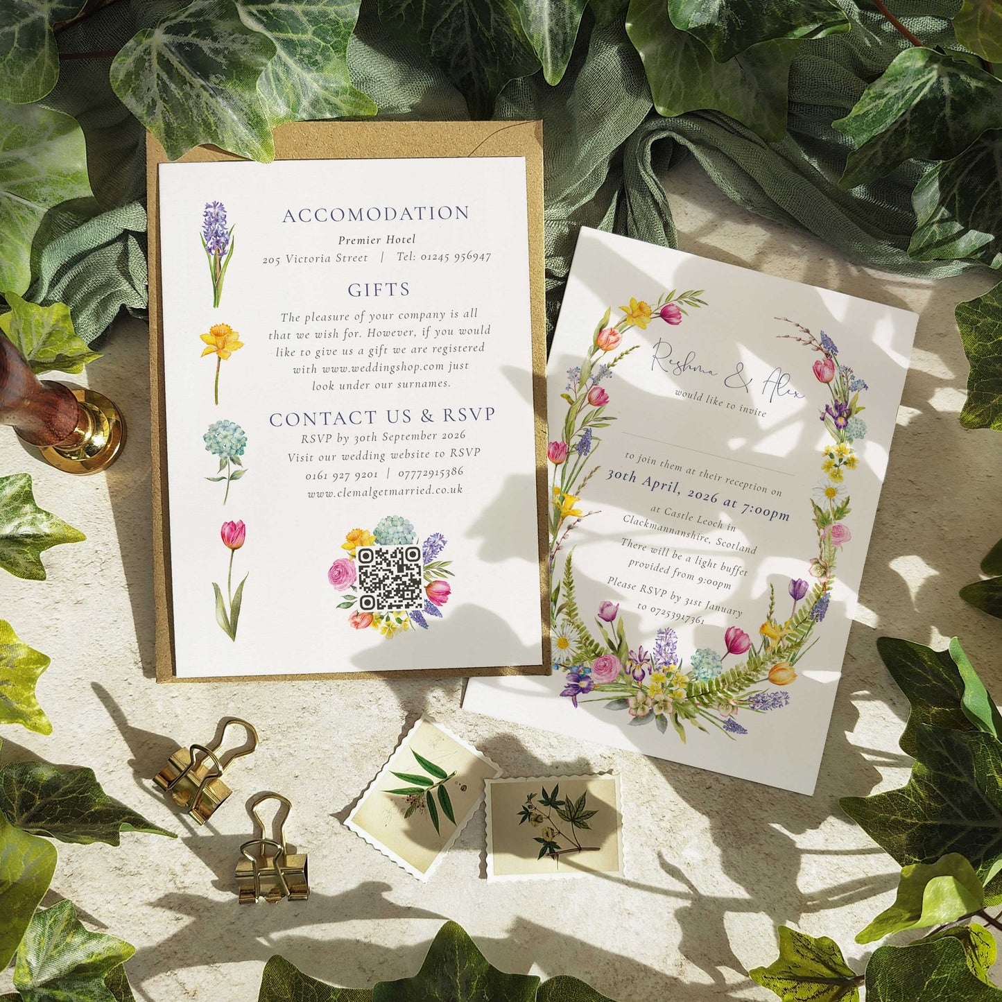 Spring Flowers Evening Invitation