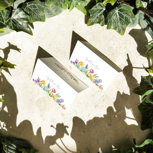 Spring Flowers Folded Place Cards