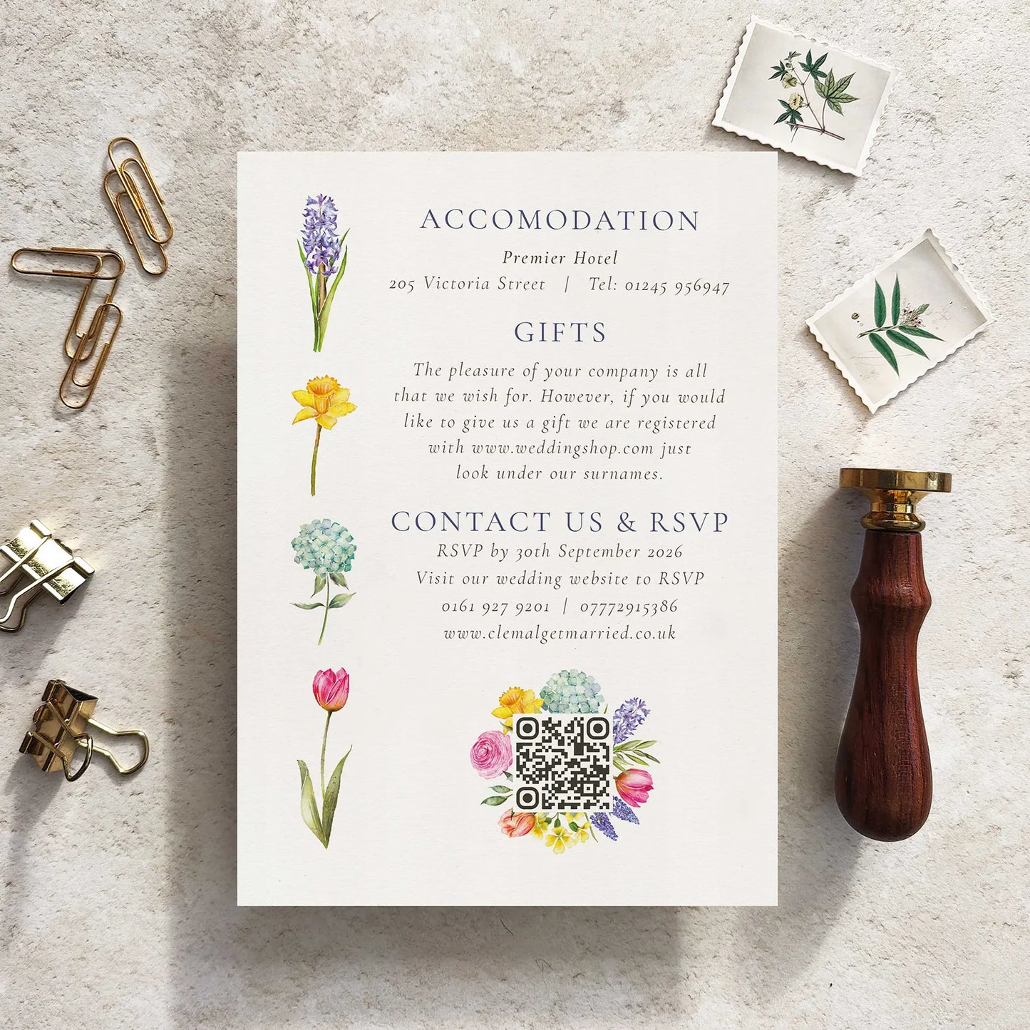 Spring Flowers Evening Invitation