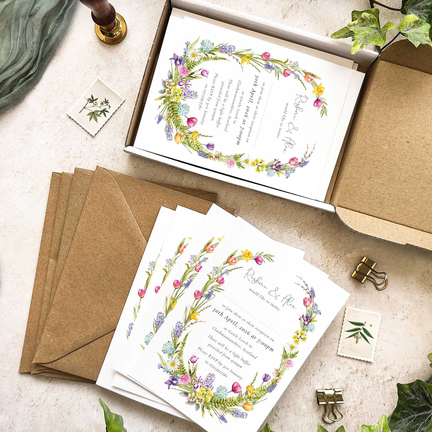 Spring Flowers Evening Invitation