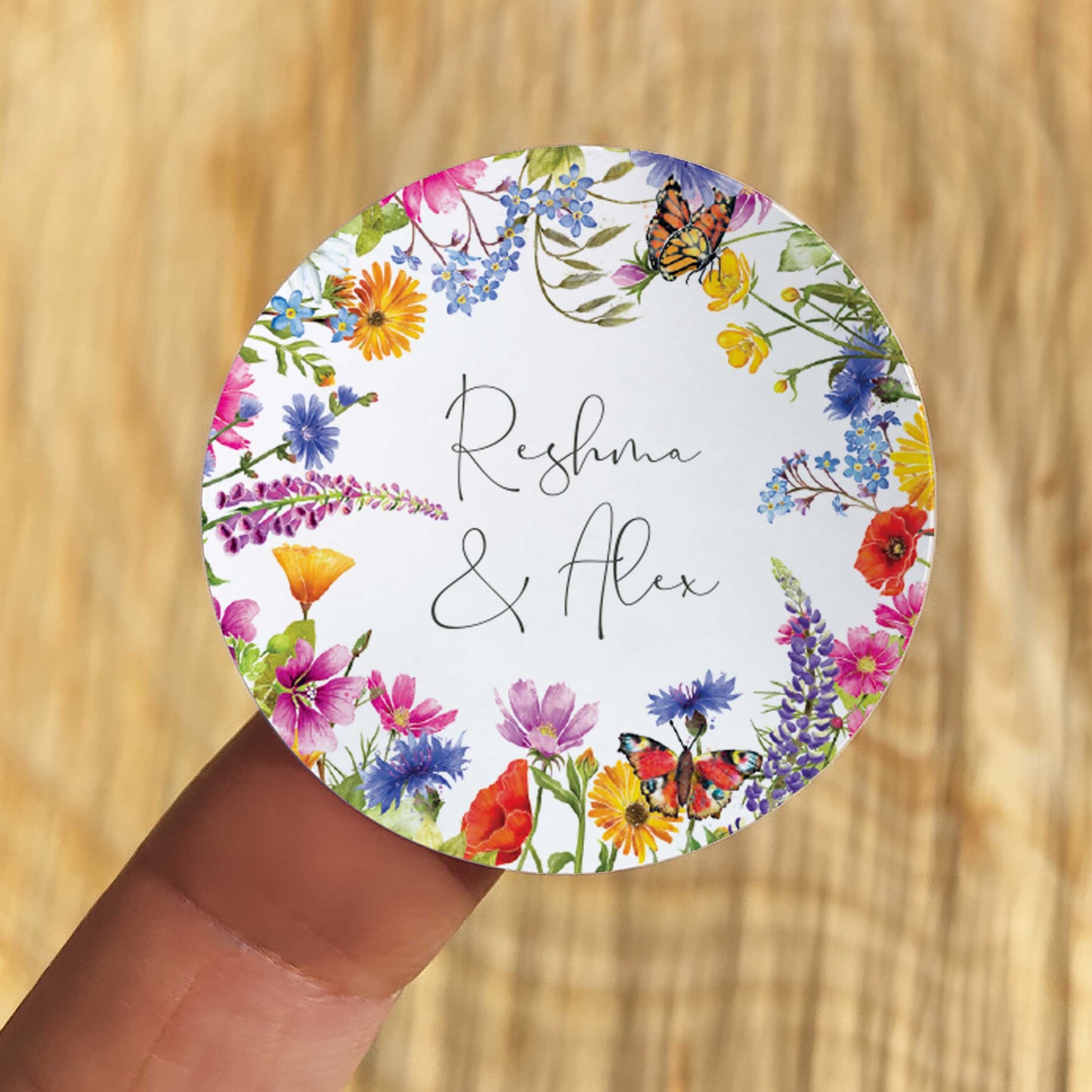 Wildflower Meadow Personalised Names Stickers (35 stickers)