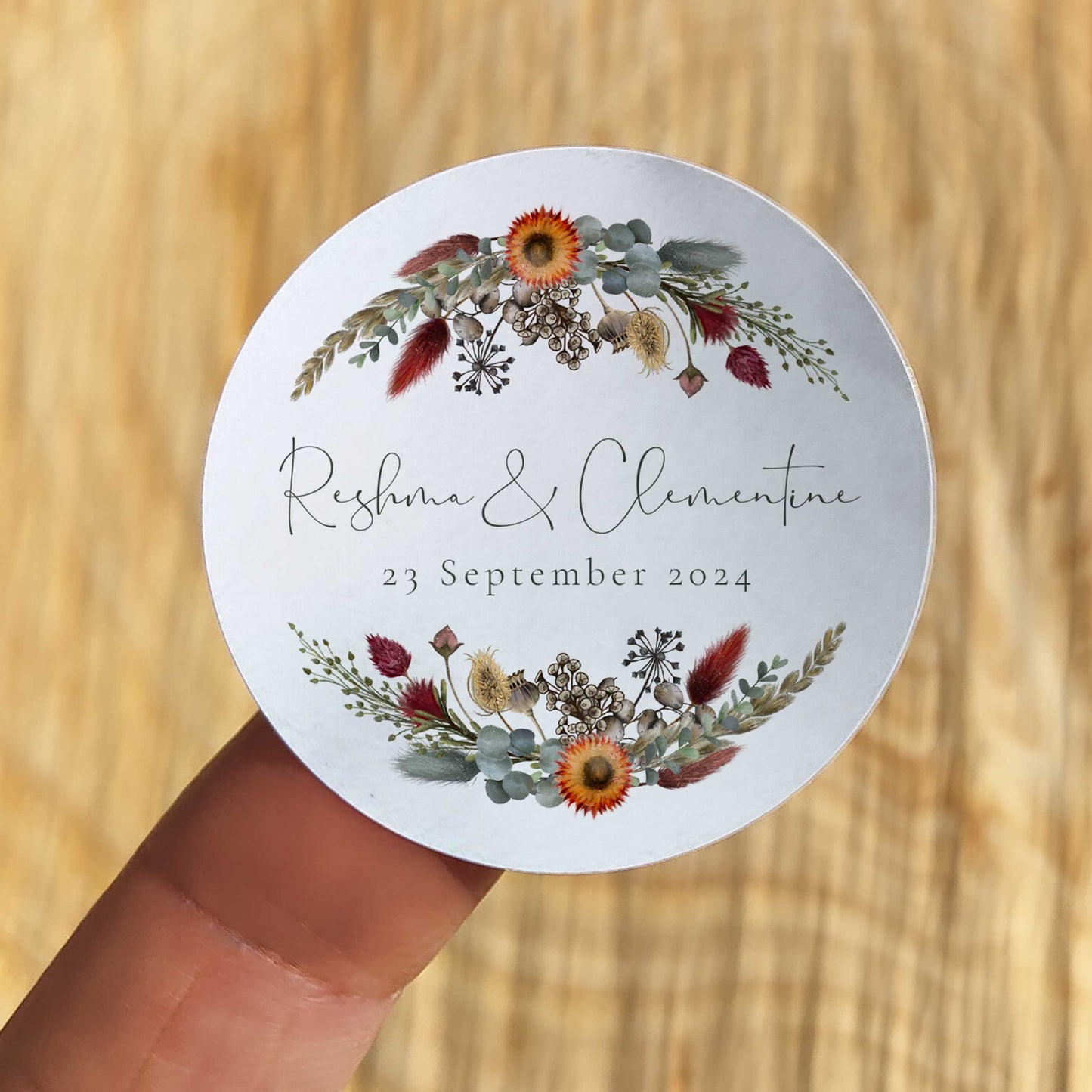 Dried Flowers Personalised Stickers (35 stickers)