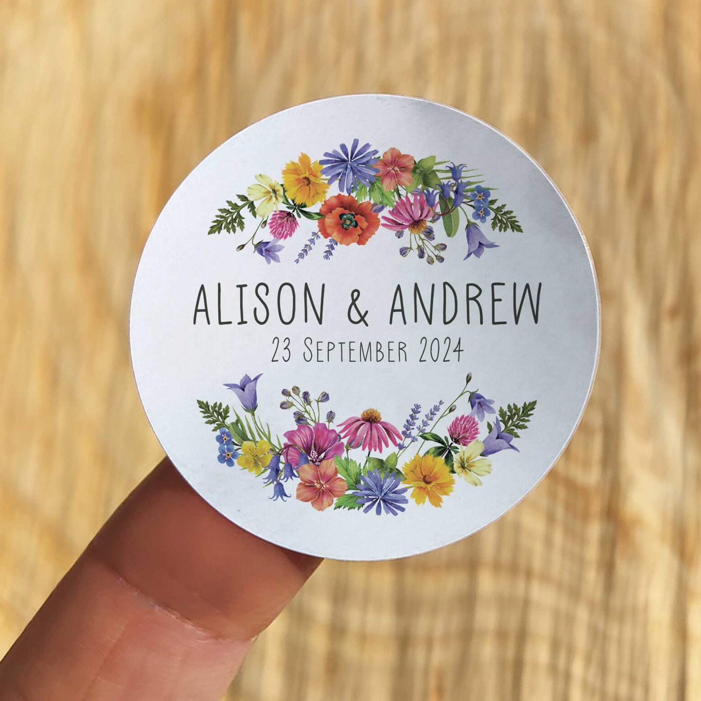 Colourful Flowers Personalised Stickers (35 stickers)