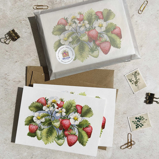 Strawberry Note Cards & Envelopes