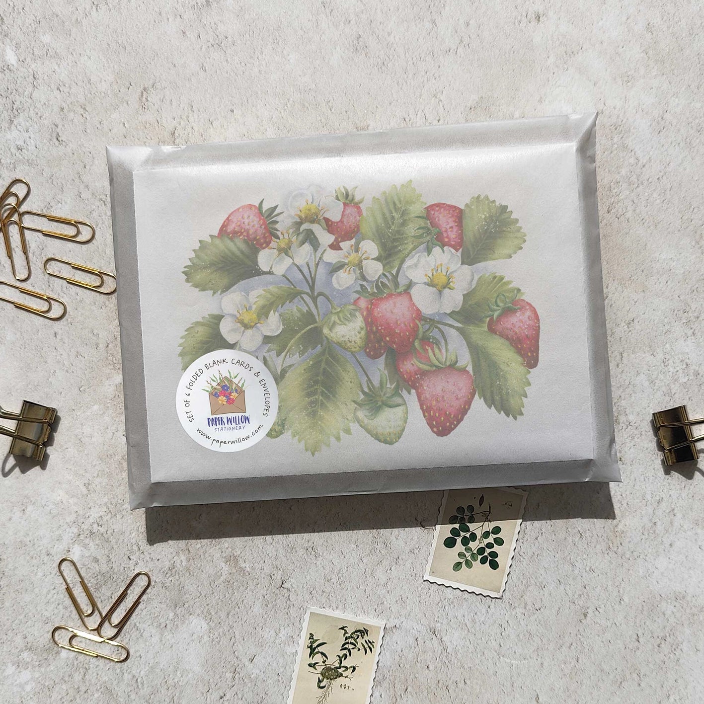 Strawberry Note Cards & Envelopes
