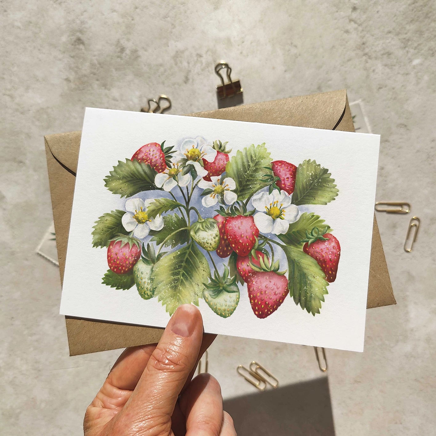 Strawberry Note Cards & Envelopes