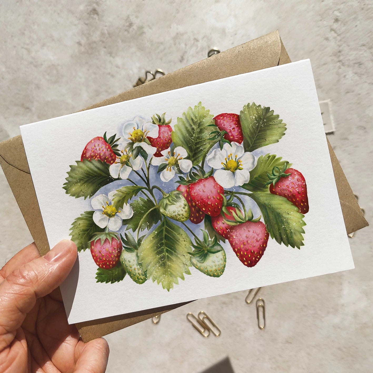 Strawberry Note Cards & Envelopes
