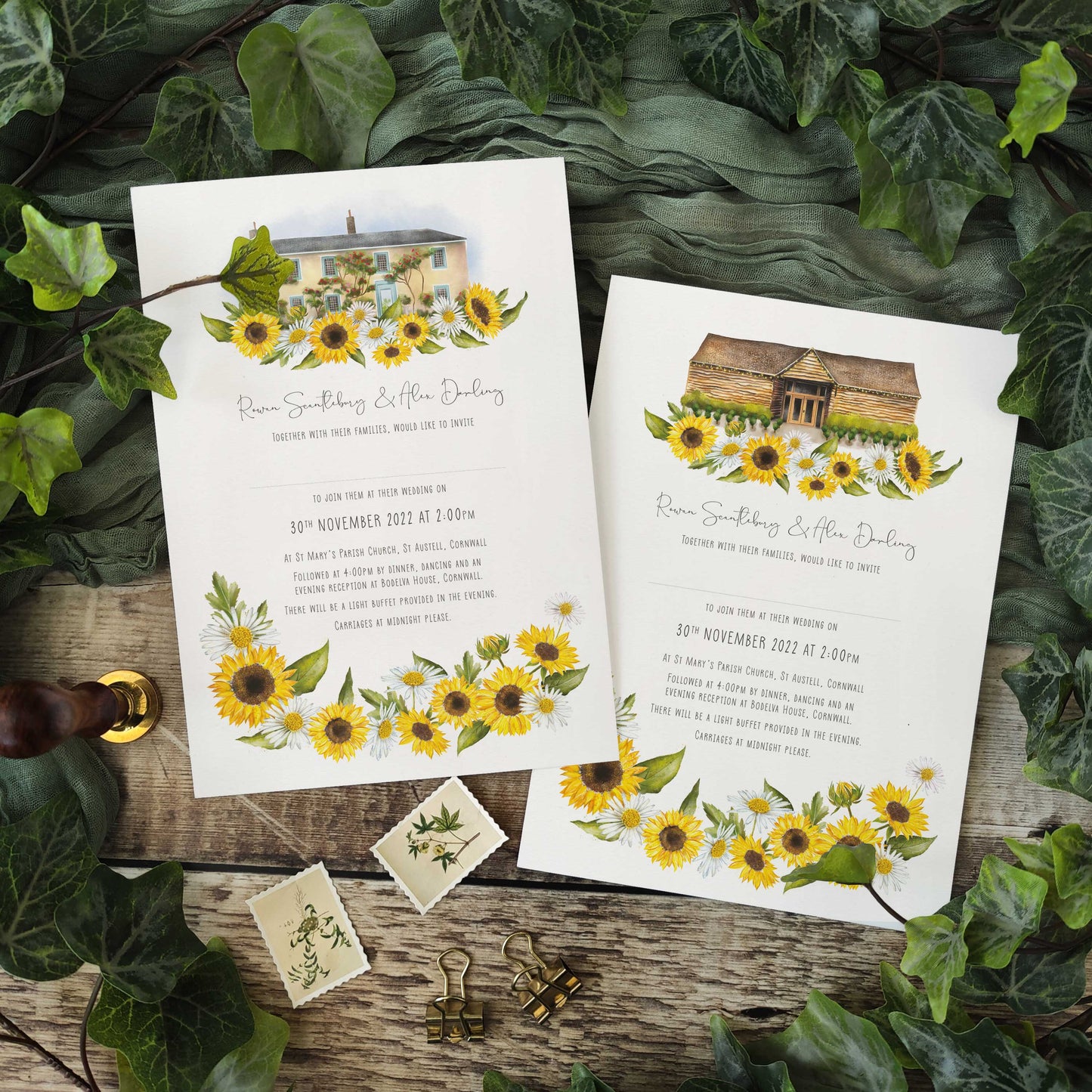 Sunflowers & Daisies Venue Invitation