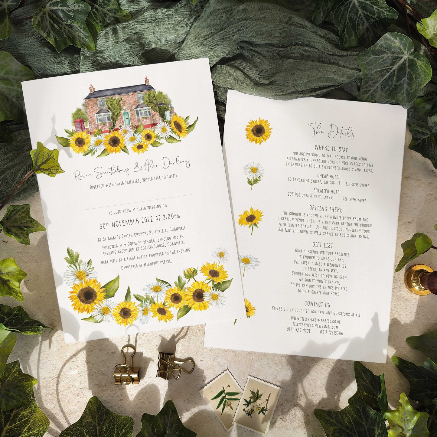 Sunflowers & Daisies Venue Invitation