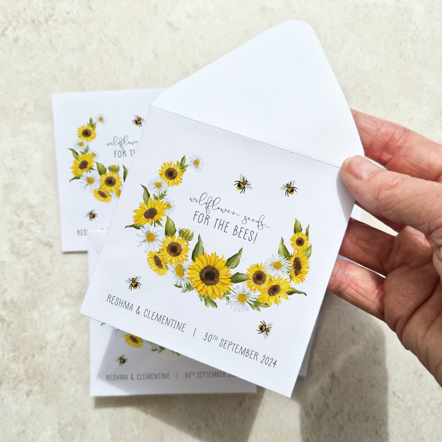Sunflowers & Daisies Seed Packet Favours (Pack of 10)