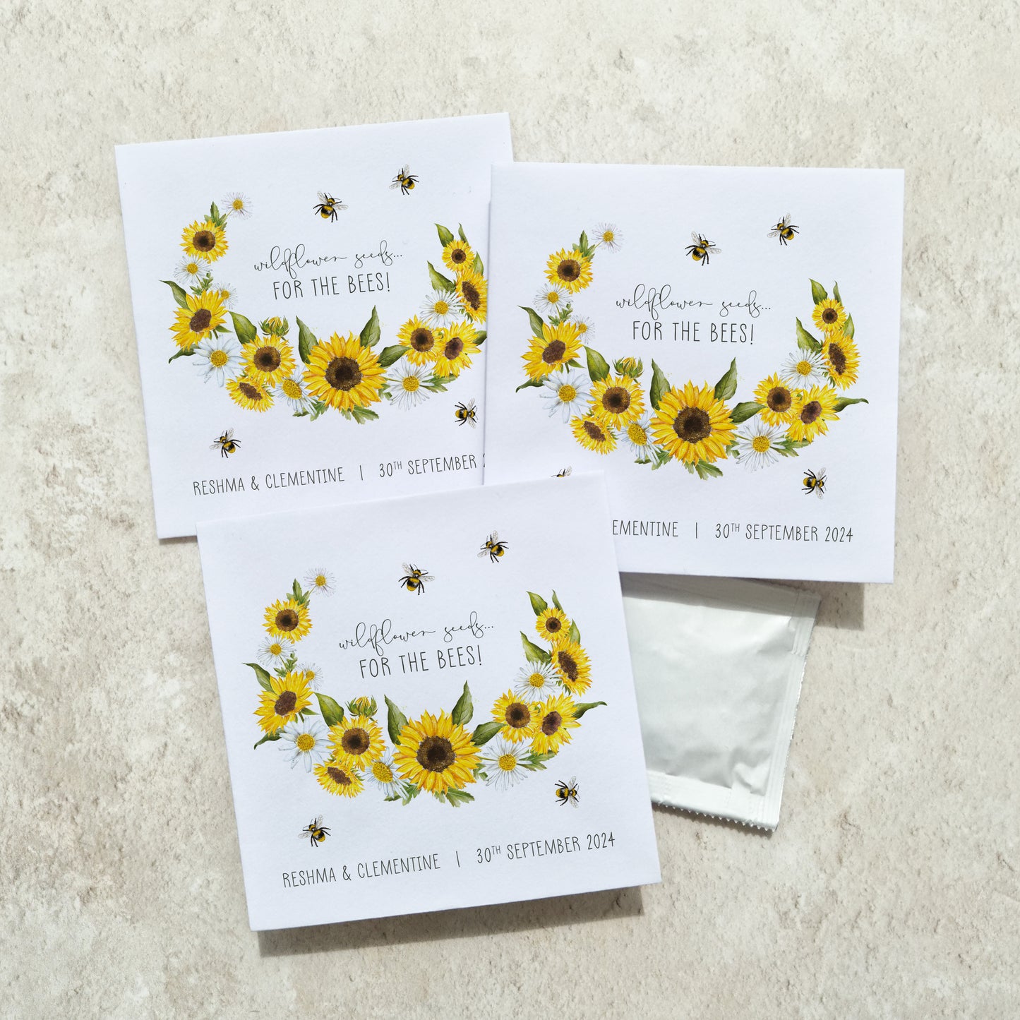 Sunflowers & Daisies Seed Packet Favours (Pack of 10)