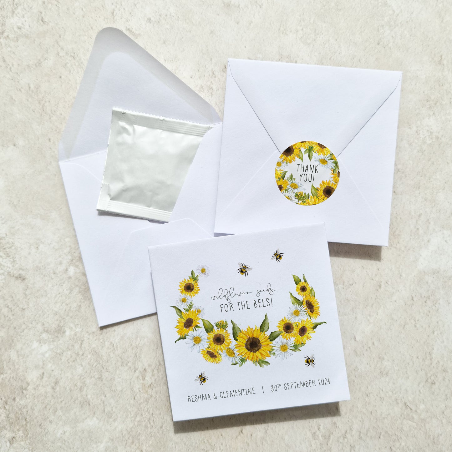 Sunflowers & Daisies Seed Packet Favours (Pack of 10)