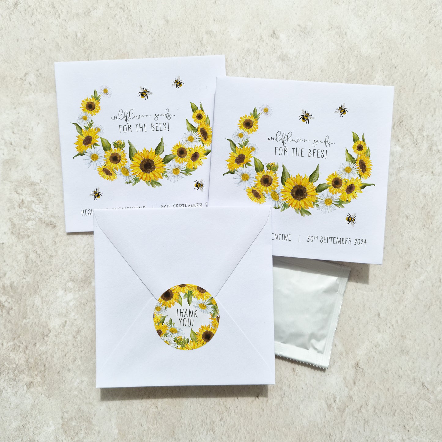Sunflowers & Daisies Seed Packet Favours (Pack of 10)