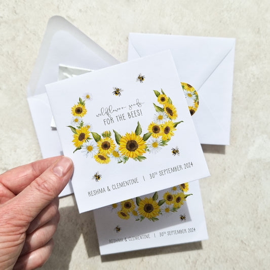 Sunflowers & Daisies Seed Packet Favours (Pack of 10)