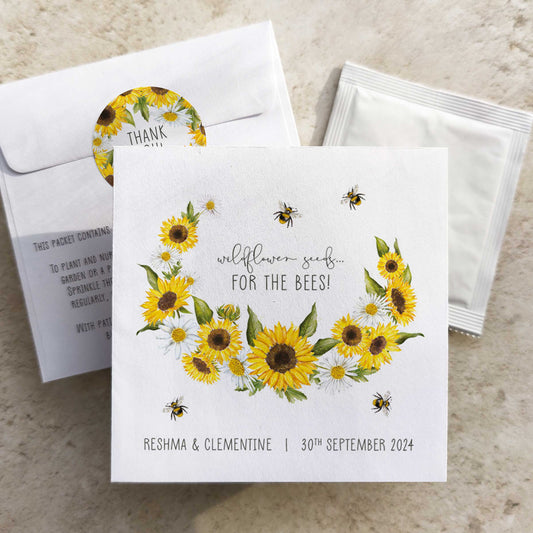 Sunflowers & Daisies Seed Packet Favours (Pack of 10)