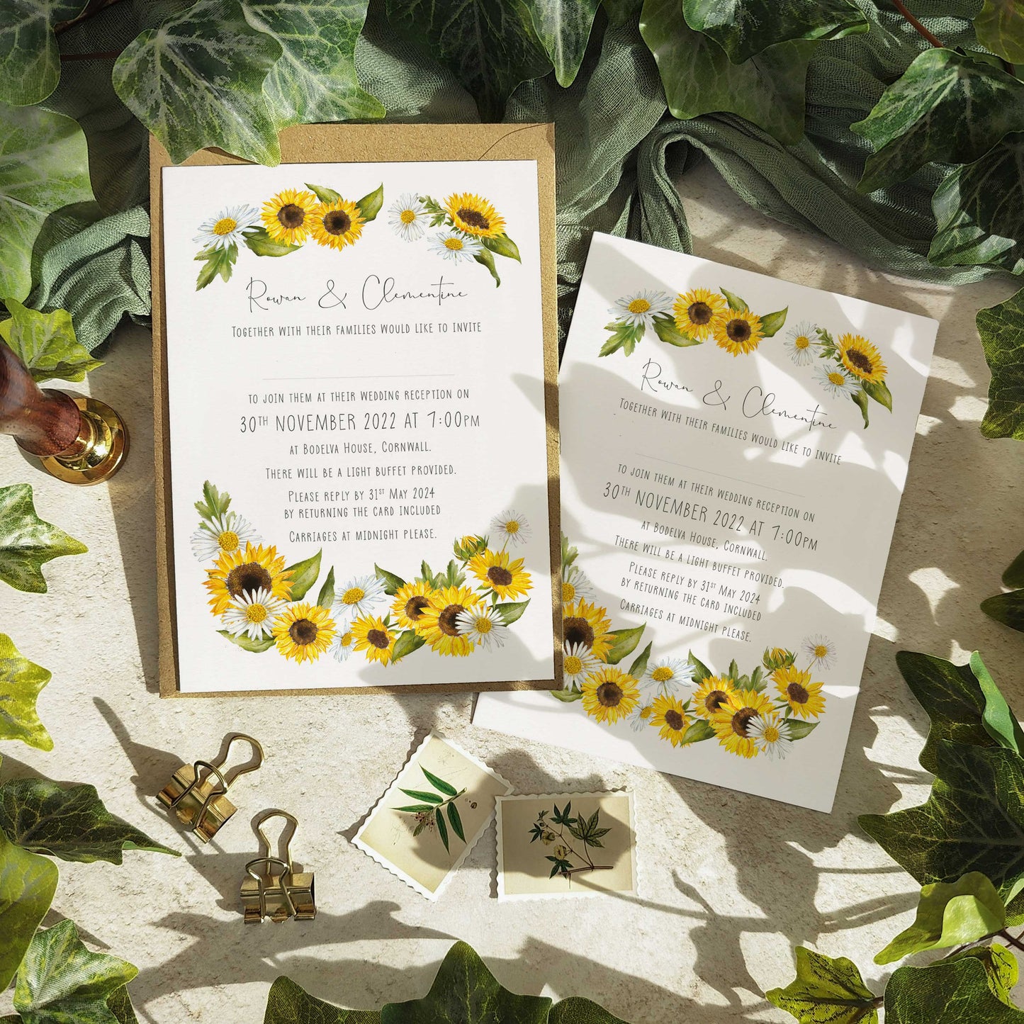 Sunflowers & Daisies Evening Invitation