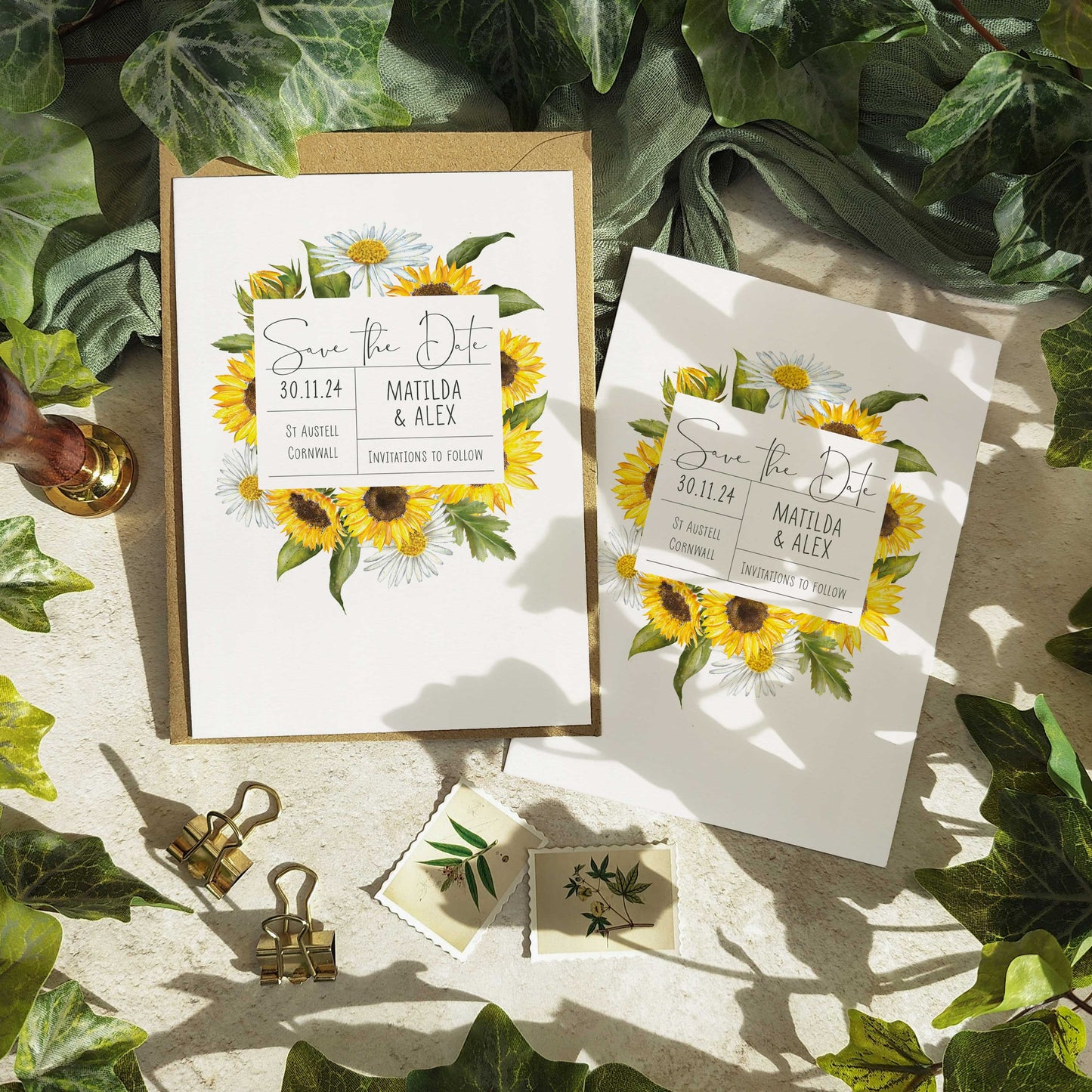 Sunflowers & Daisies Save The Date Card
