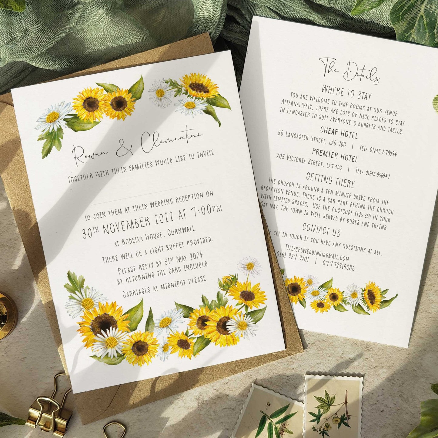 Sunflowers & Daisies Evening Invitation