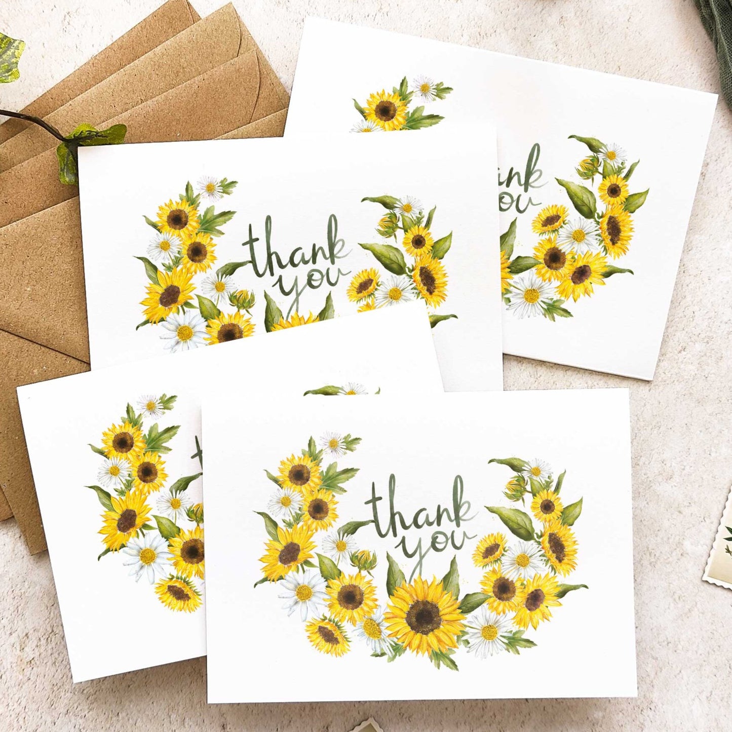 Sunflowers & Daisies Thank You Cards