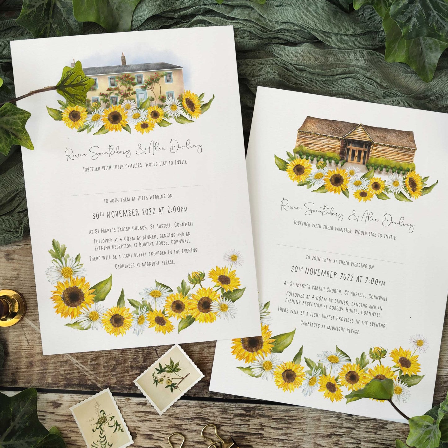 Sunflowers & Daisies Venue Invitation