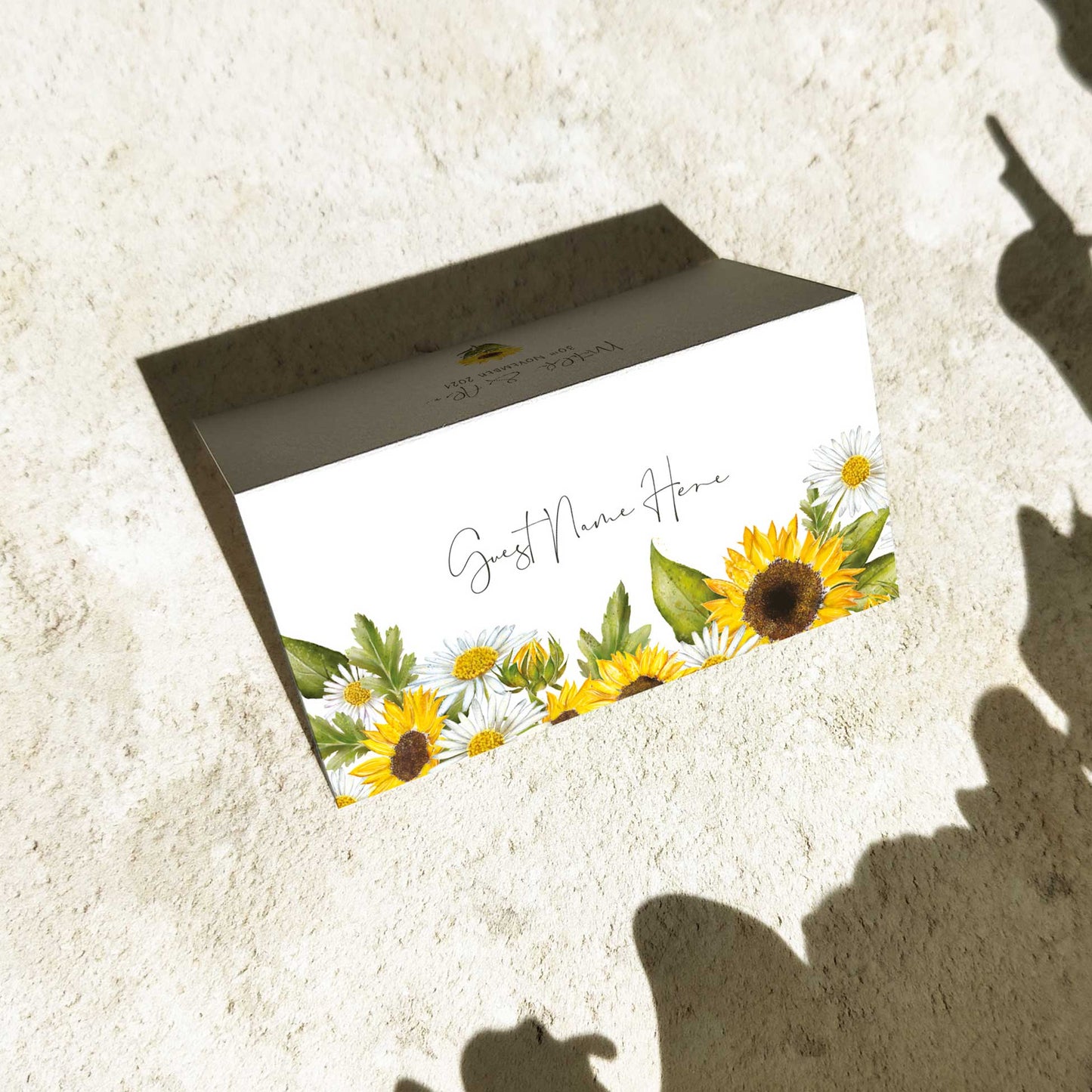 Sunflowers & Daisies Folded Place Cards