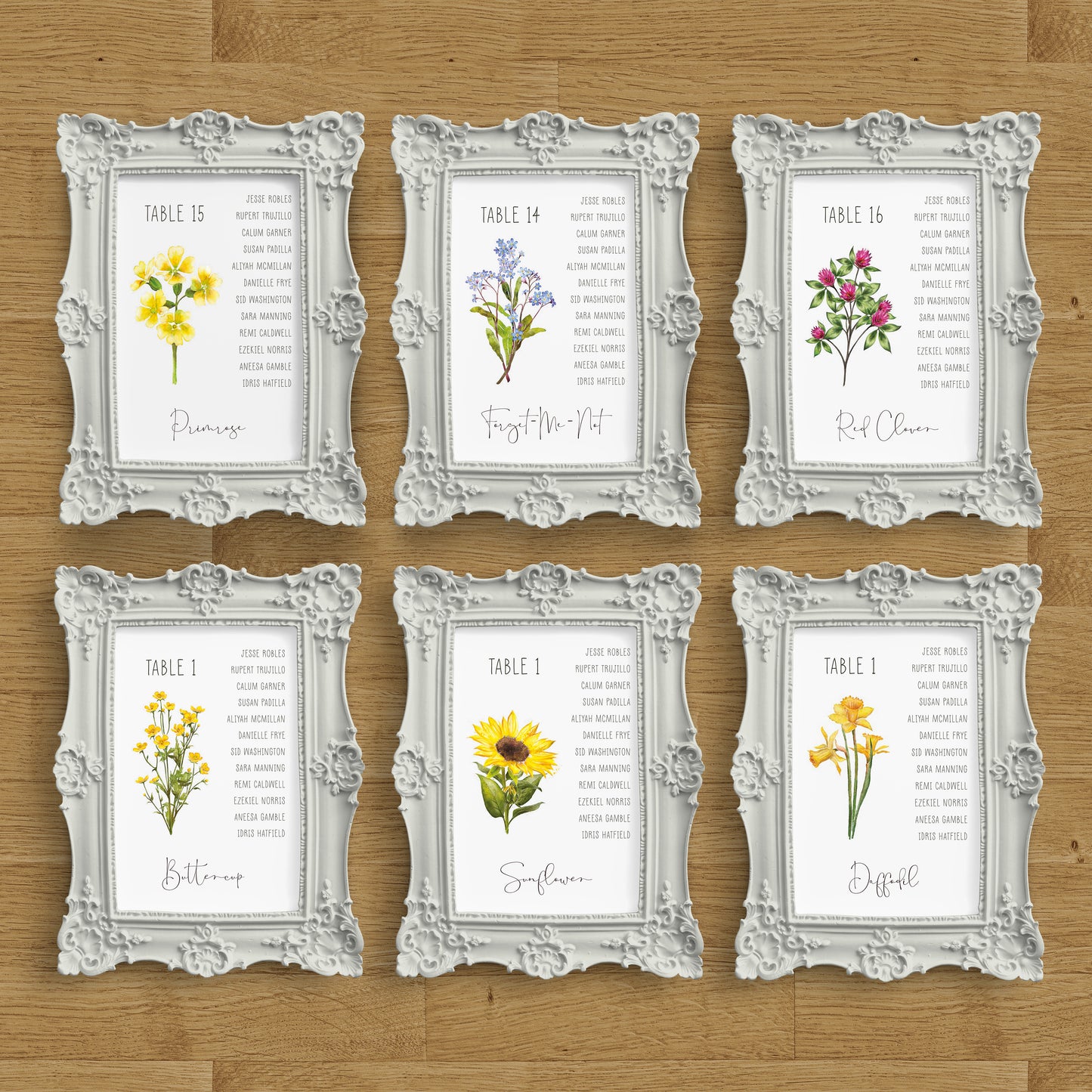 Wildflower Meadow A5 Table Plan Cards