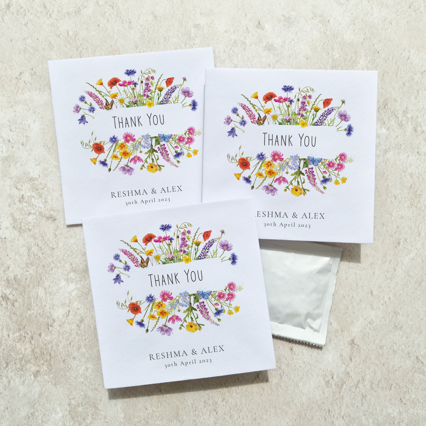 Wildflower Meadow Seed Packet Favours (Thank you) (Pack of 10)