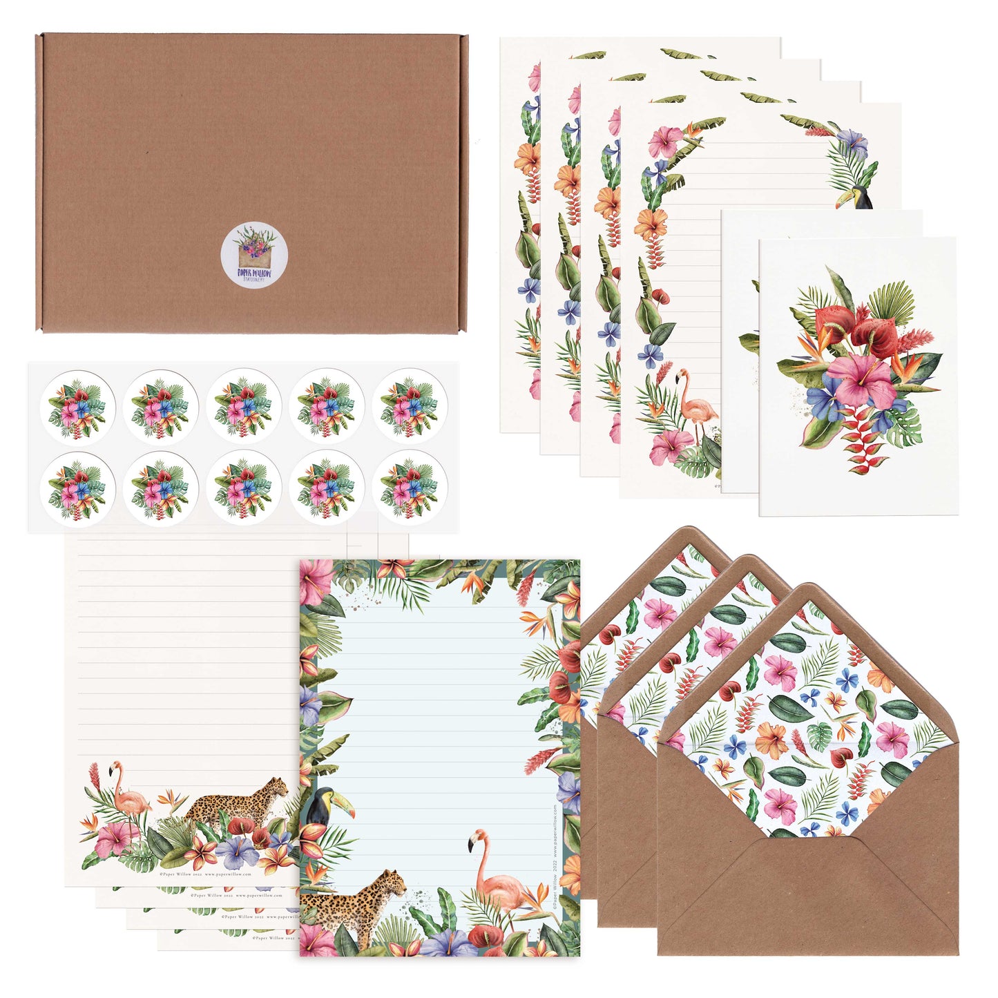 Tropical Flowers Letter Writing Set