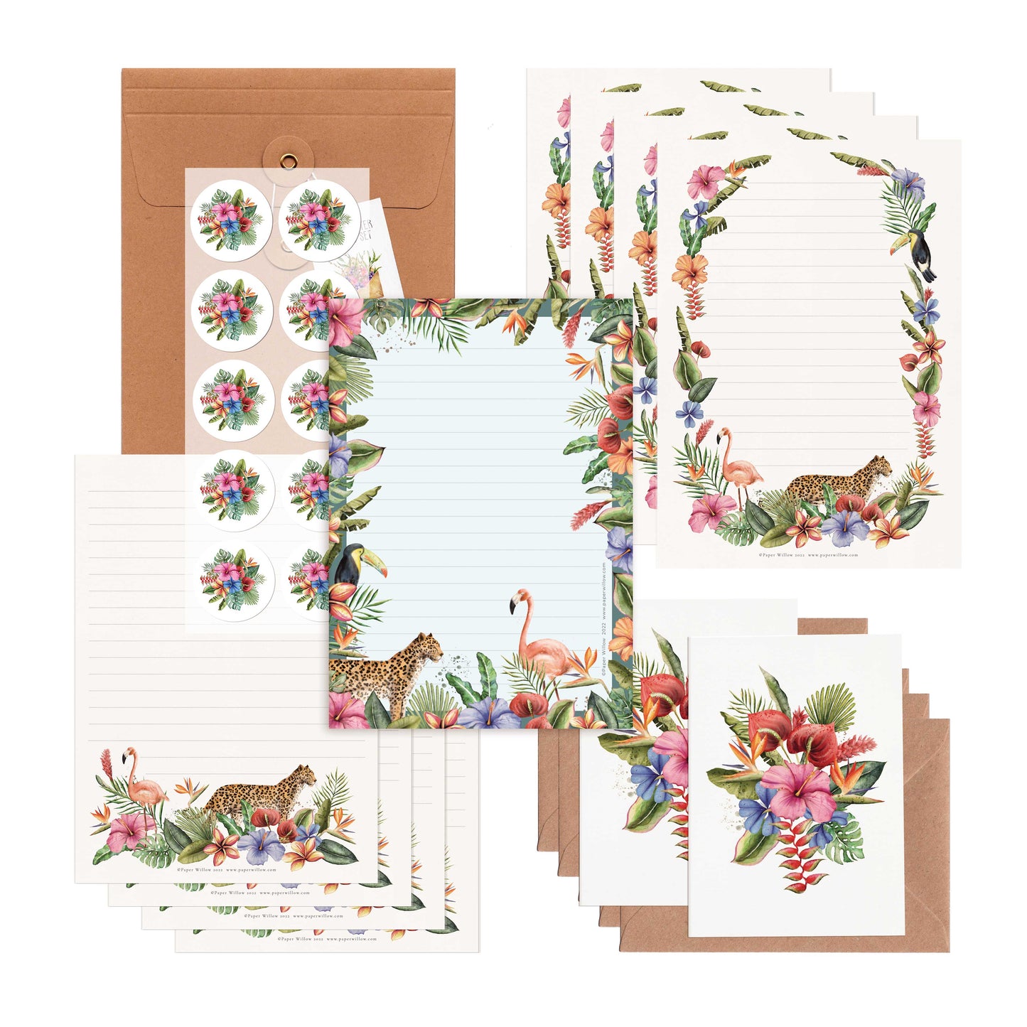 Tropical Flowers Letter Writing Set