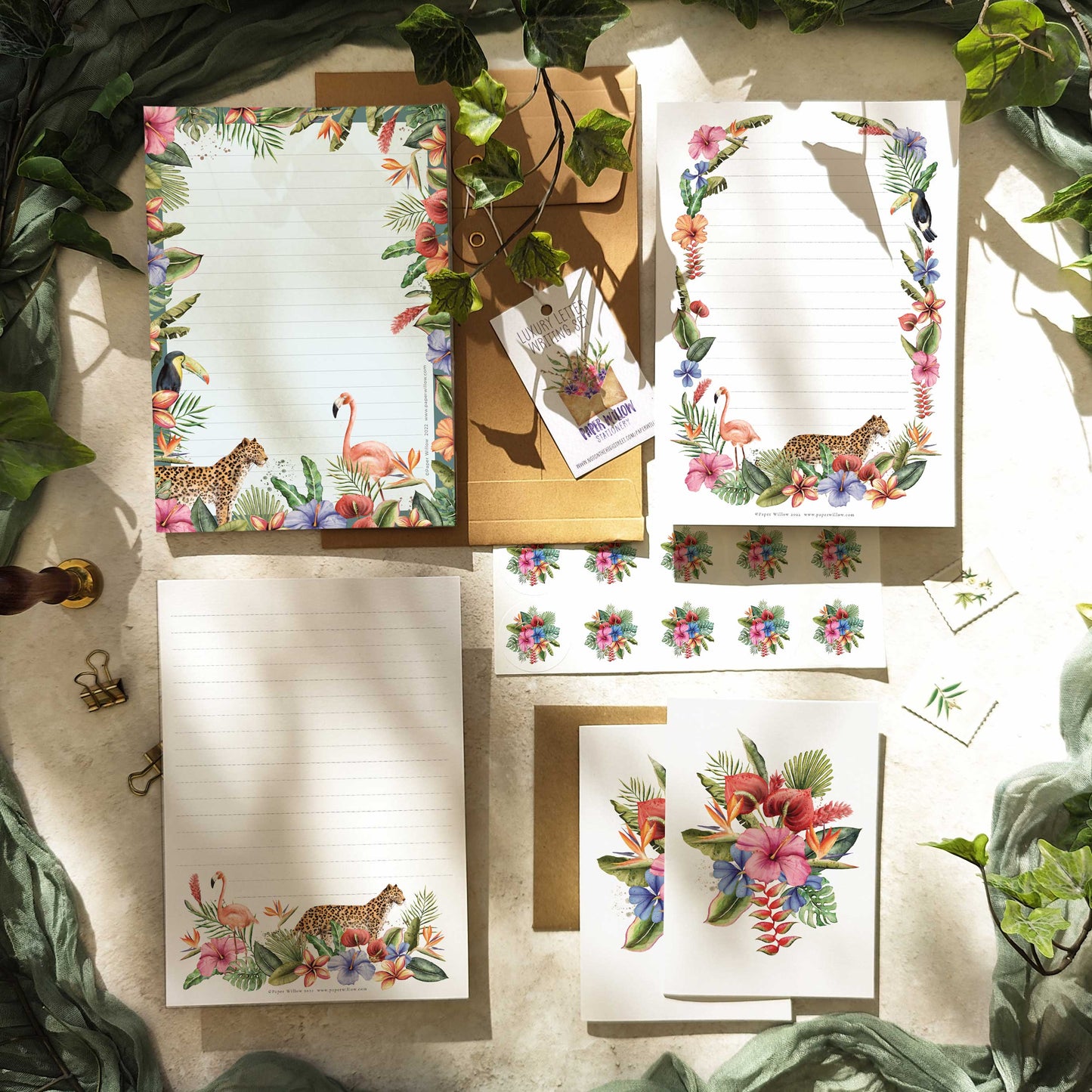 Tropical Flowers Letter Writing Set