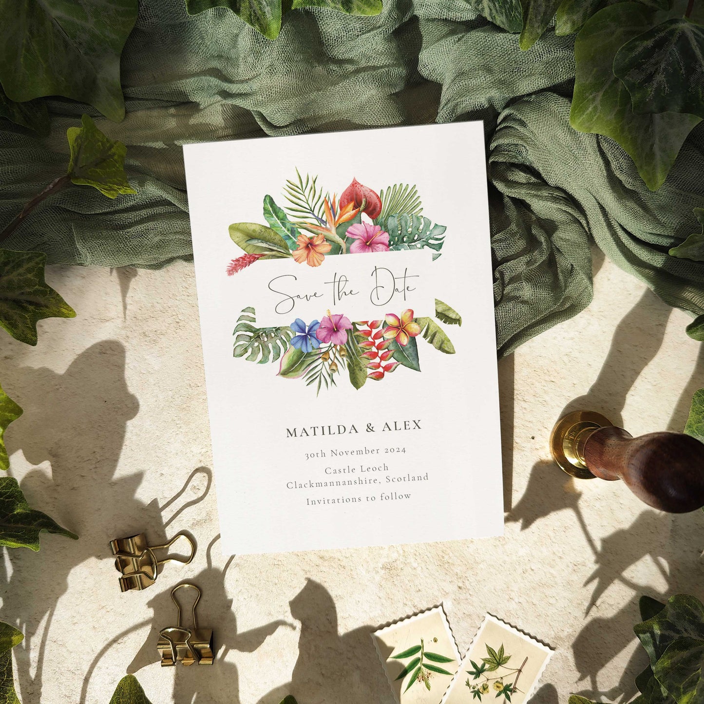 Tropical Save The Date Card