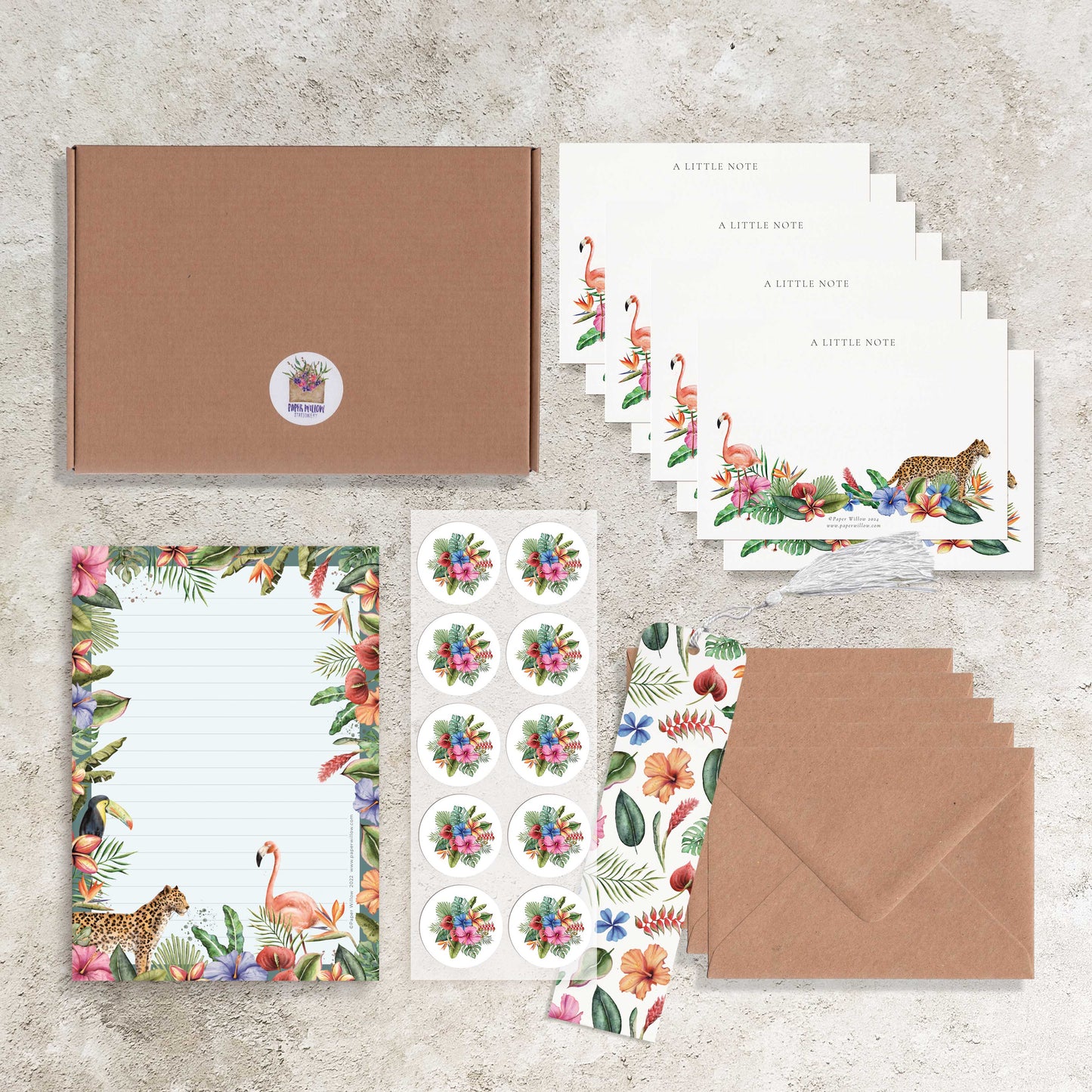 Tropical Flowers Stationery Gift Set