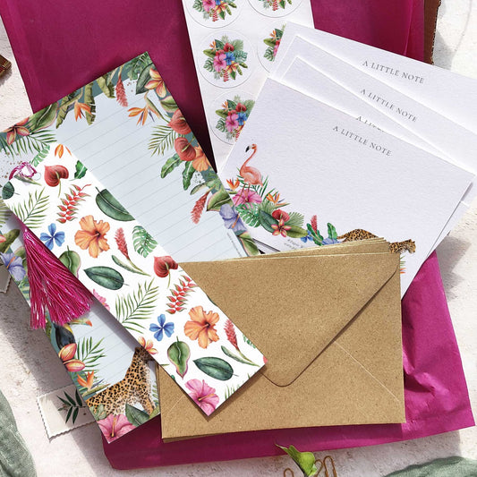 Tropical Flowers Stationery Gift Set