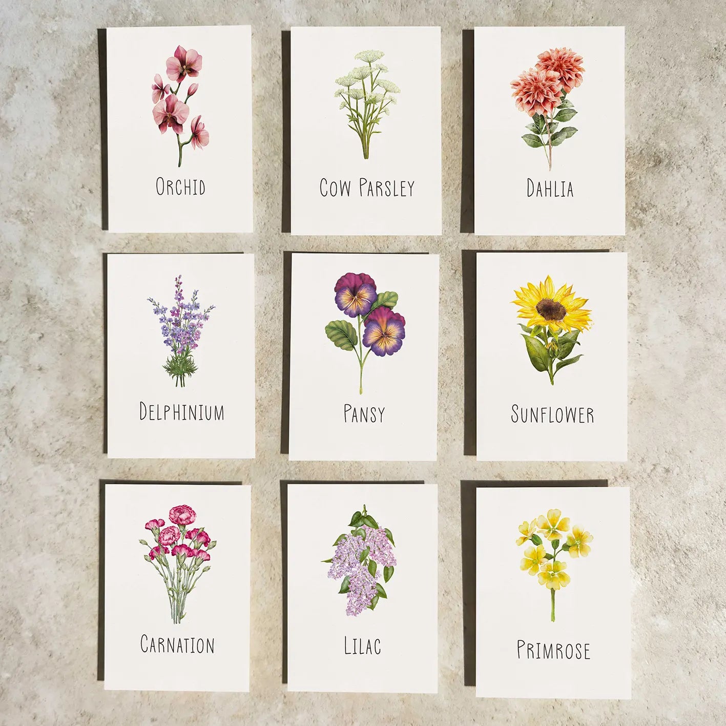 Flower Table Name Cards