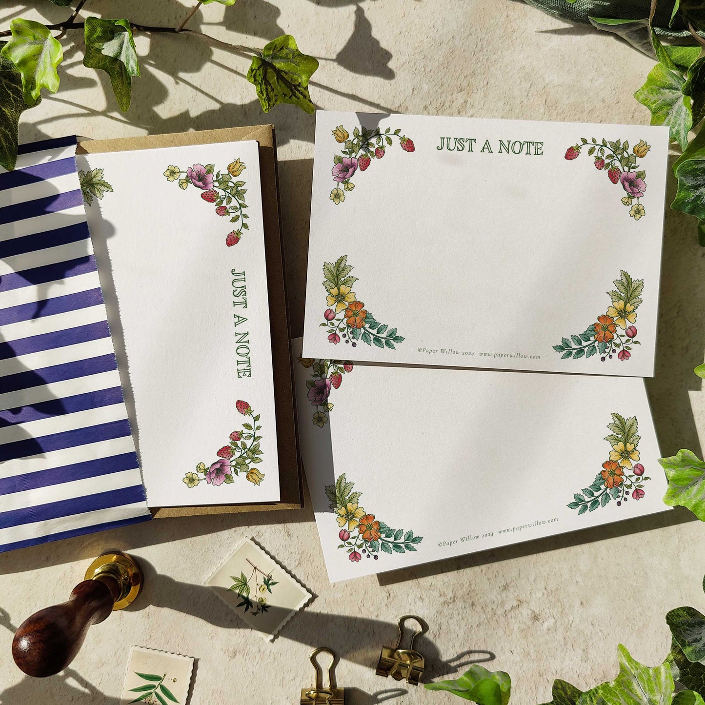 Vintage Retro Floral Notelet Gift Set