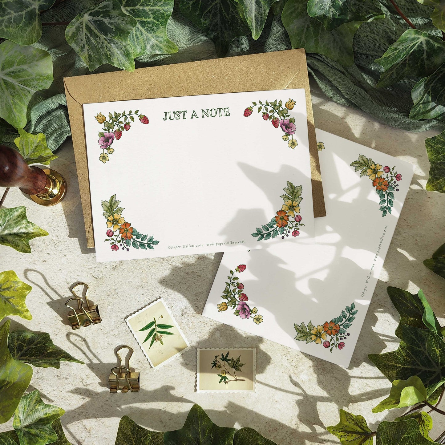 Vintage Retro Floral Notelet Gift Set