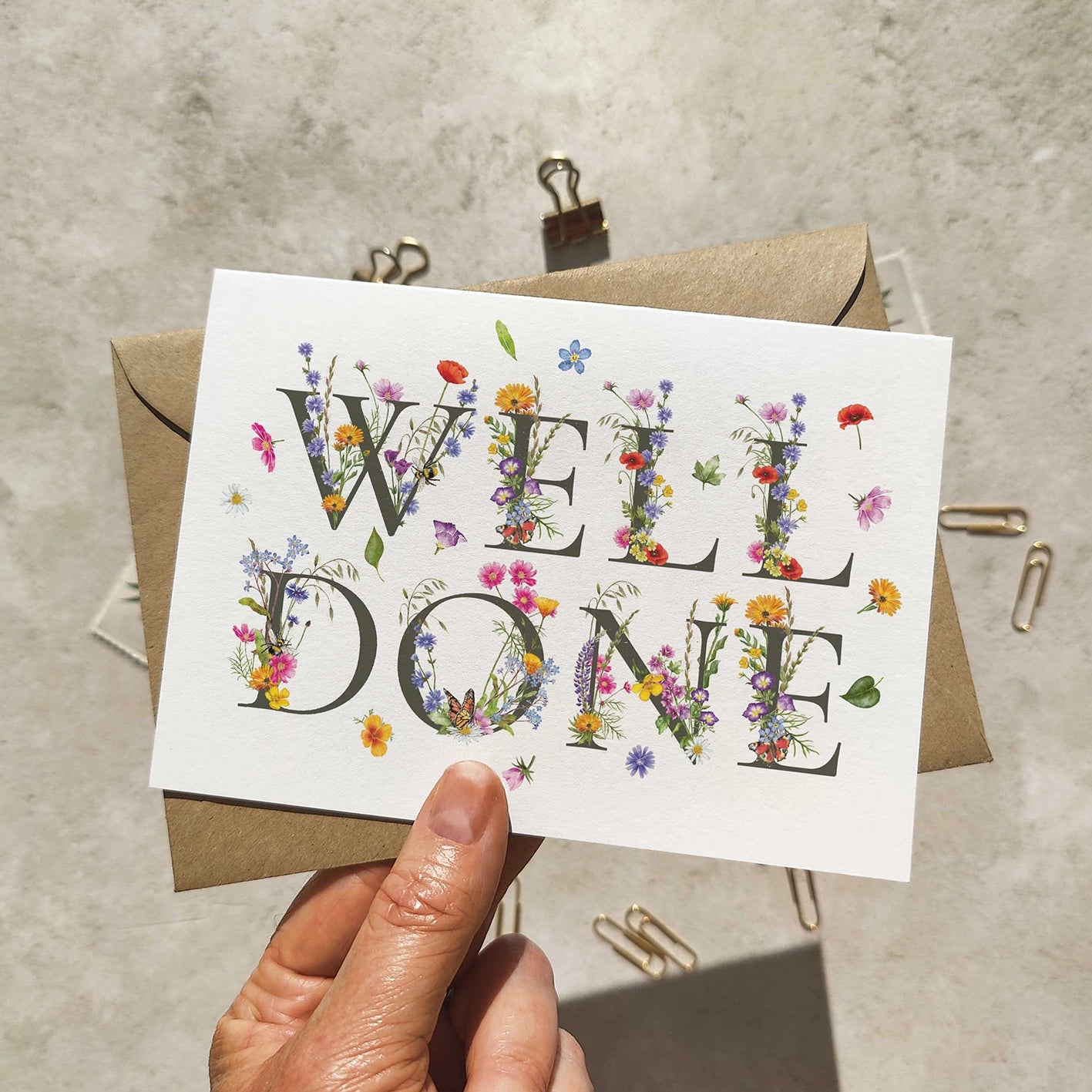 Wildflower Letters Well Done Card and Envelope