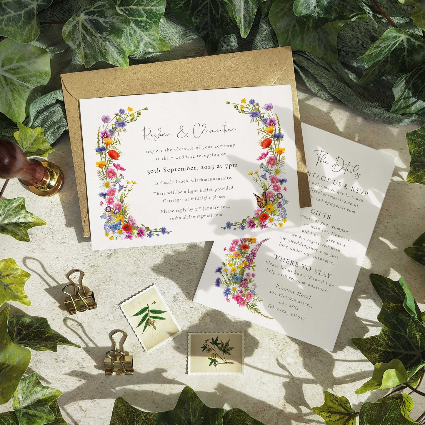 Wildflower Landscape Evening Wedding Invitation