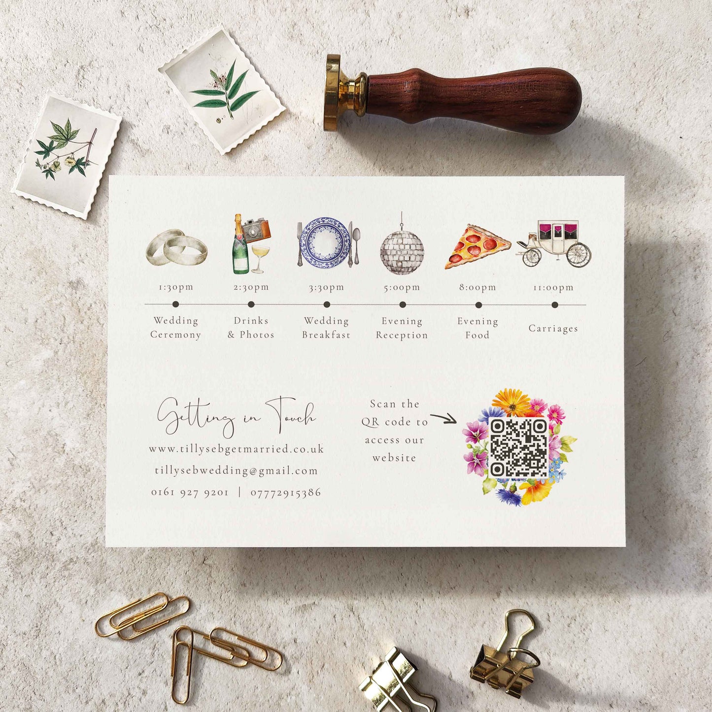 Wildflower Landscape Evening Wedding Invitation