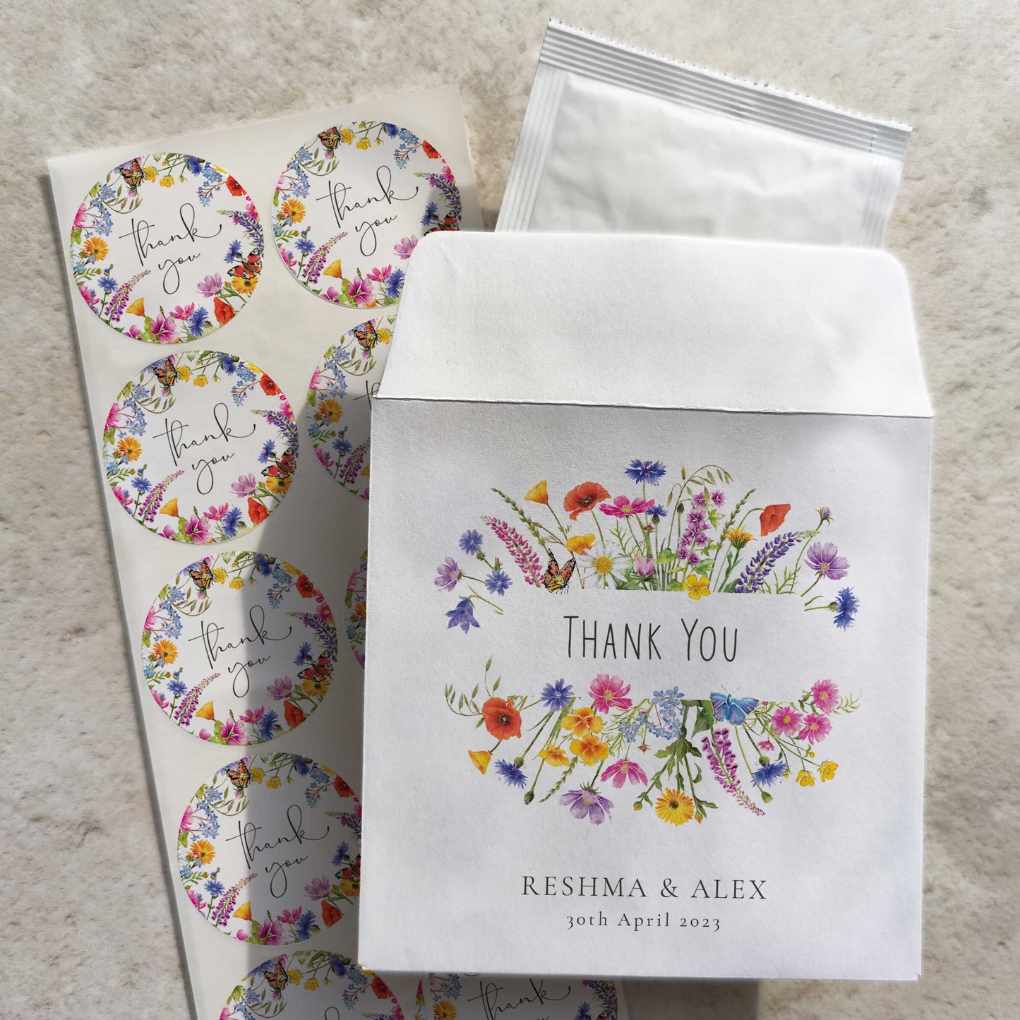 Wildflower Meadow Seed Packet Favours (Thank you) (Pack of 10)
