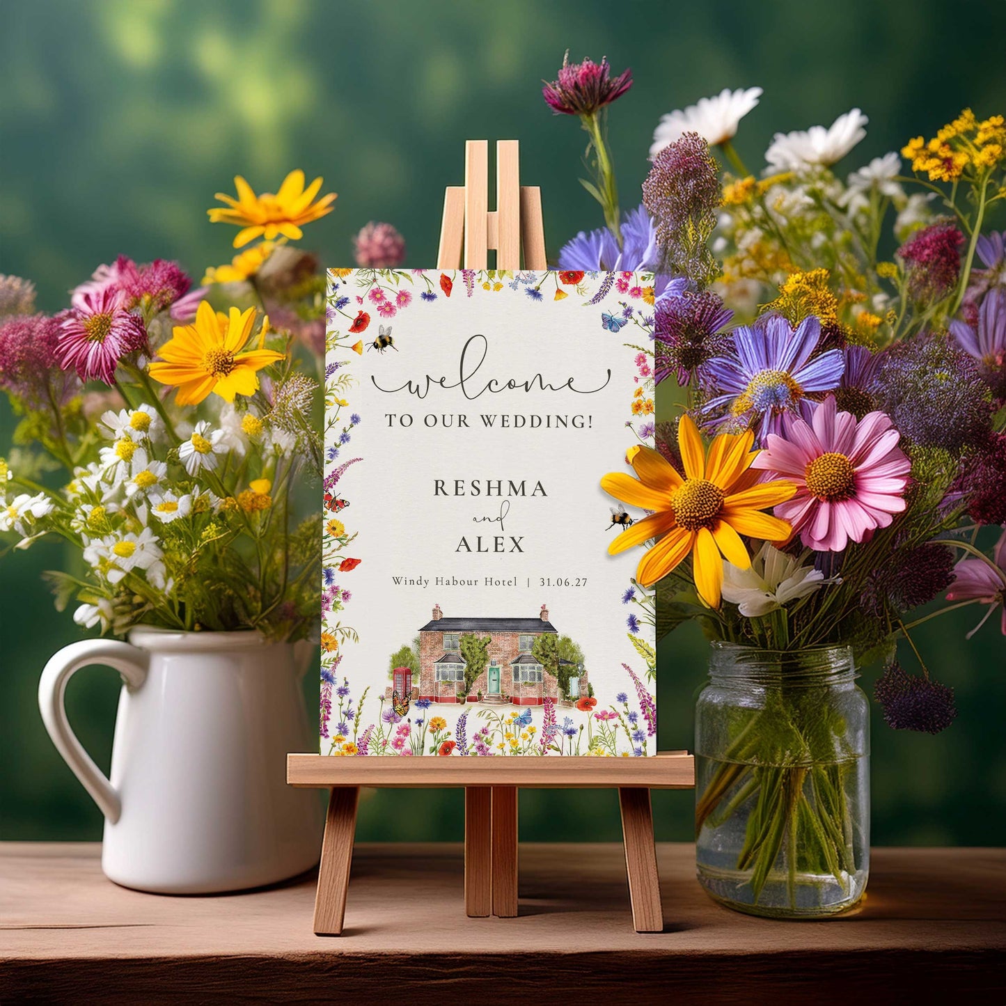 Wildflower Meadow Border Welcome Sign