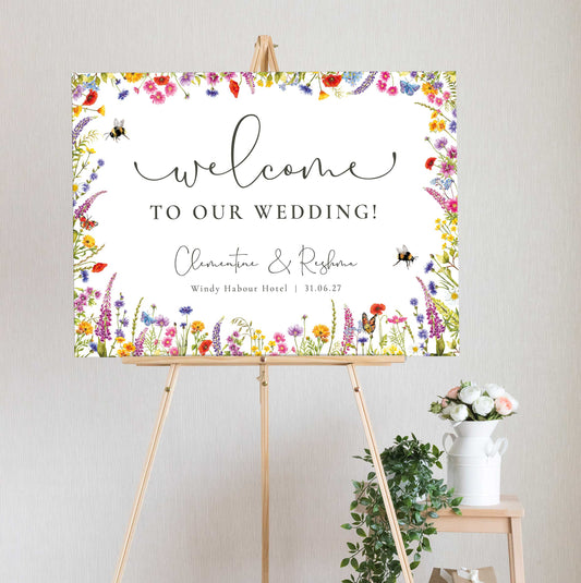 Wildflower Meadow Border Welcome Sign