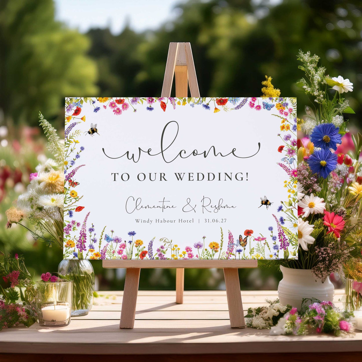 Wildflower Meadow Border Welcome Sign