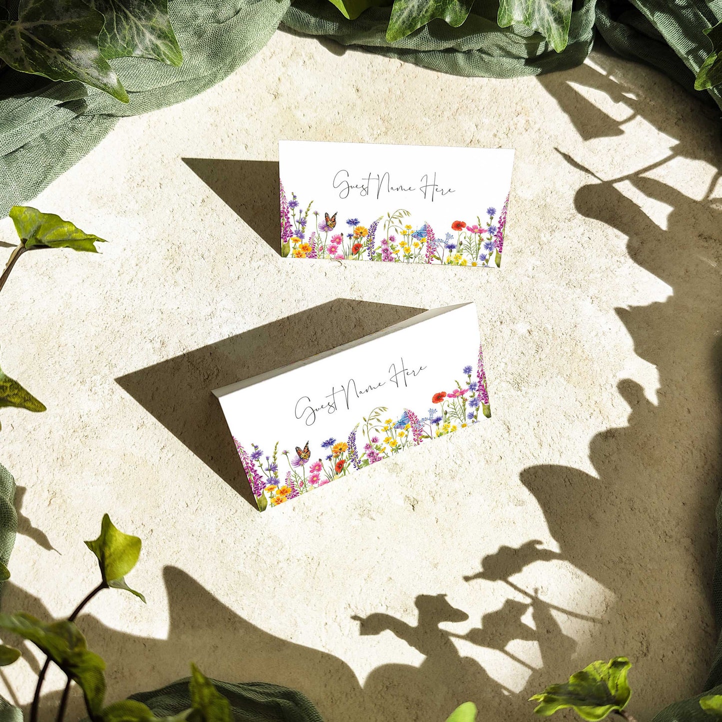 Wildflower Meadow Folded Place Cards