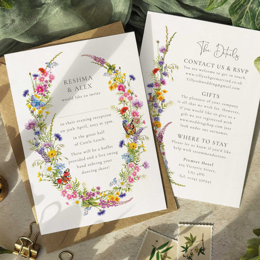 Wildflower Evening Wedding Invitation