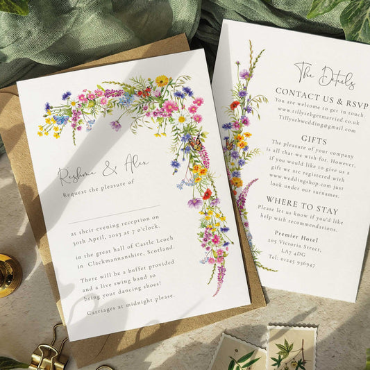 Wildflower Evening Wedding Invitation