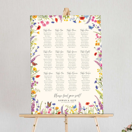 Wildflower Table Plan Digital File