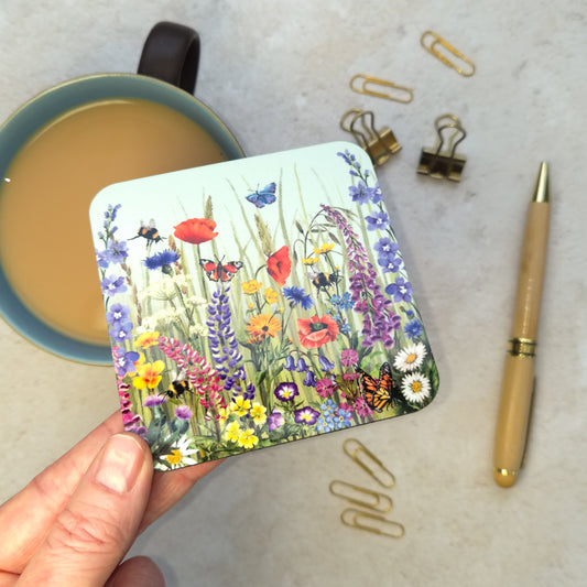 Wildflower Watercolours Coaster and Optional Card Set