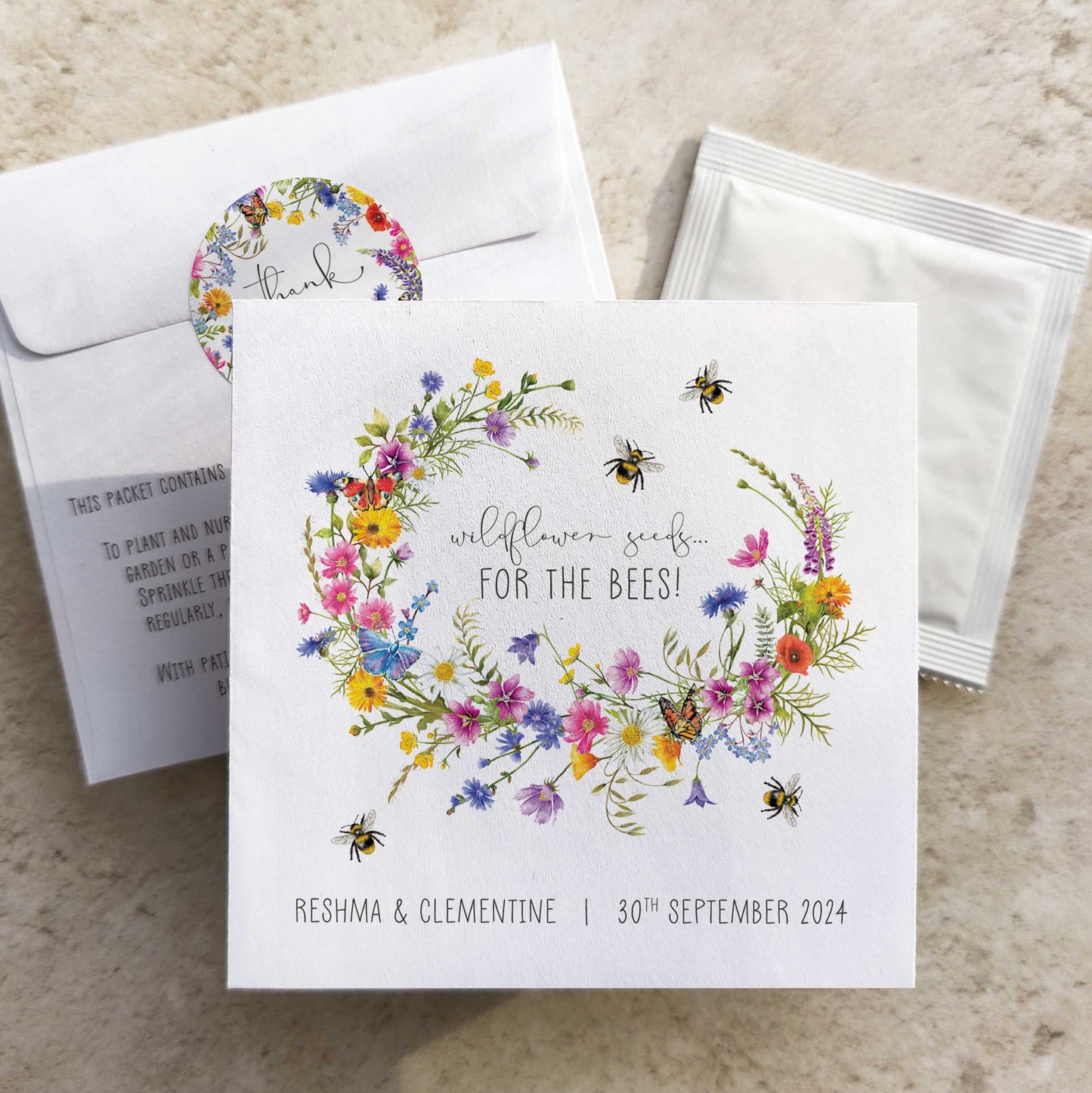 Wildflower Meadow Seed Packet Favours (For the bees) (Pack of 10)