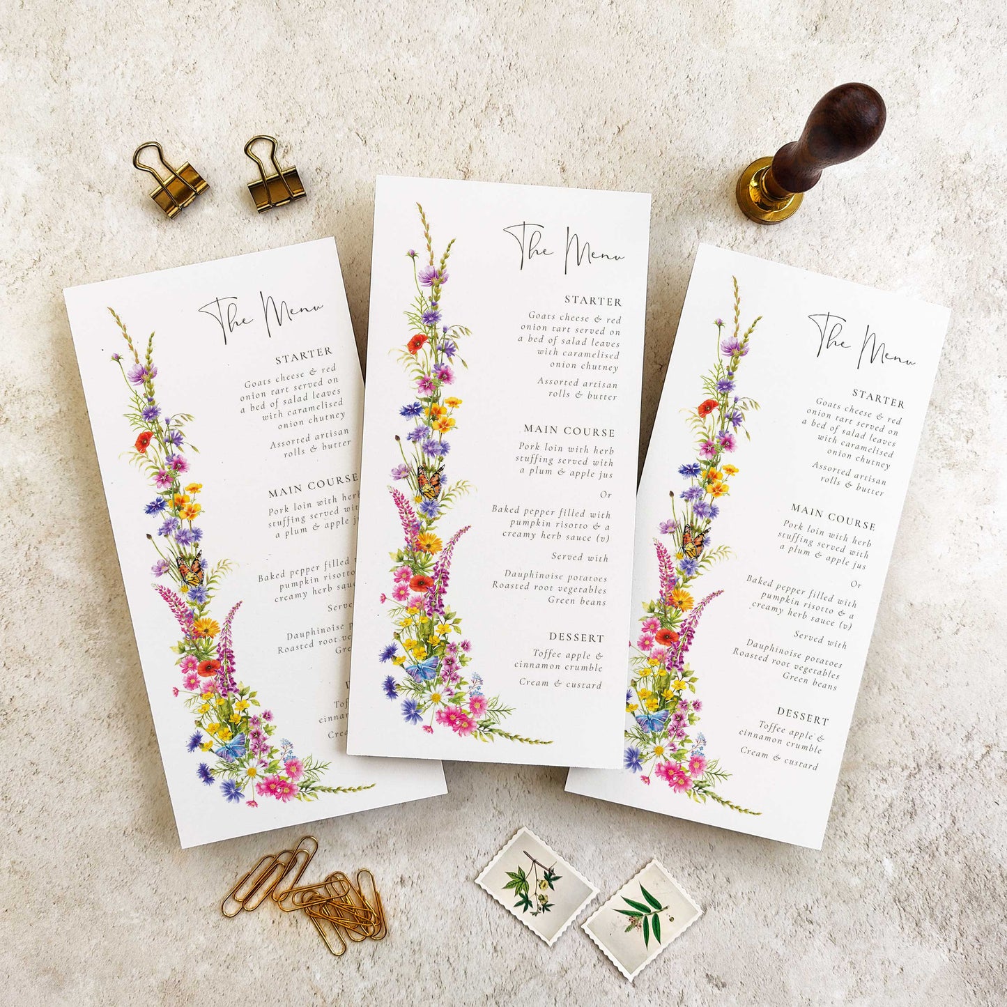 Wildflower Menu Cards